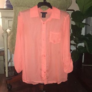 Sheer coral shirt
